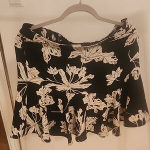 Floral Black and White Skirt